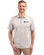 Fairleigh Dickinson Knights Cutter & Buck Virtue Eco Pique Stripe Recycled Mens Big and Tall Polo Polished Medium Gray Front