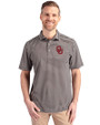 Oklahoma Sooners  Cutter & Buck Virtue Eco Pique Stripe Recycled Mens Big and Tall Polo Black Front