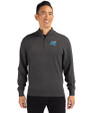Middle Tennessee Blue Raiders Cutter & Buck Lakemont Tri-Blend Mens Big and Tall Quarter Zip Pullover Sweater Charcoal Heather Front