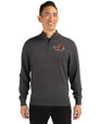 Illinois State Redbirds Cutter & Buck Lakemont Tri-Blend Mens Big and Tall Quarter Zip Pullover Sweater Charcoal Heather Front