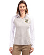 Marquette Golden Eagles Cutter & Buck Forge Tonal Stripe Stretch Half Zip Womens Top White/Polished Front