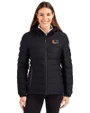 Miami Hurricanes Cutter & Buck Mission Ridge Repreve® Eco Insulated Womens Puffer Jacket Black Front