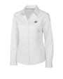 Montana State Bobcats Cutter & Buck Epic Easy Care Fine Twill Womens Long Sleeve Dress Shirt White Mannequin