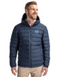 North Carolina Tar Heels Cutter & Buck Mission Ridge Repreve® Eco Insulated Mens Puffer Jacket Navy Blue Front