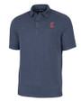 Cleveland Guardians - Cutter & Buck Advantage Tri-Blend Jersey Mens Big and Tall Pocket Polo Liberty Navy Heather Mannequin