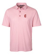 Cleveland Guardians - Cutter & Buck Pike Double Dot Print Stretch Mens Polo Cardinal Red Mannequin