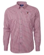 Cleveland Guardians Cutter & Buck Versatech Multi Check Stretch Mens Big and Tall Long Sleeve Dress Shirt Red Mannequin