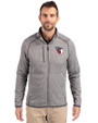 Cleveland Guardians Cutter & Buck Mainsail Sweater-Knit Mens Big and Tall Full Zip Jacket Polished Heather Front