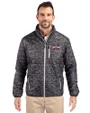 Mississippi State Bulldogs Cutter & Buck Rainier PrimaLoft® Mens Eco Insulated Full Zip Printed Puffer Jacket Black Front