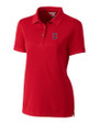 Cleveland Guardians - Cutter & Buck Advantage Eco Tri-Blend Pique Womens Polo Red Mannequin