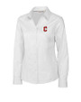 Cleveland Guardians - Cutter & Buck Epic Easy Care Fine Twill Womens Long Sleeve Dress Shirt White Mannequin
