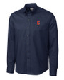 Cleveland Guardians - Cutter & Buck Epic Easy Care Nailshead Mens Long Sleeve Dress Shirt Navy Blue Mannequin