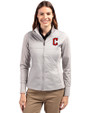 Cleveland Guardians - Cutter & Buck Stealth Hybrid Quilted Womens Full Zip Windbreaker Jacket Polished Medium Gray Front
