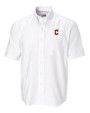 Cleveland Guardians - Cutter & Buck Epic Easy Care Nailshead Mens Big and Tall Short Sleeve Dress Shirt White Mannequin