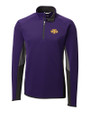 Tennessee Tech Golden Eagles Cutter & Buck Traverse Colorblock Stretch Quarter Zip Mens Pullover College Purple Mannequin