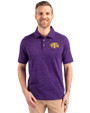 Tennessee Tech Golden Eagles Cutter & Buck Advantage Tri-Blend Space Dye Mens Polo Dark College Purple Front