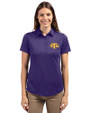 Tennessee Tech Golden Eagles Cutter & Buck Prospect Eco Textured Stretch Recycled Womens Short Sleeve Polo College Purple Front