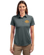 Tennessee Tech Golden Eagles Cutter & Buck Prospect Eco Textured Stretch Recycled Womens Short Sleeve Polo Elemental Grey Front