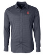 Cleveland Guardians - Cutter & Buck Versatech Geo Dobby Stretch Mens Long Sleeve Dress Shirt Liberty Navy Mannequin