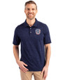 Milwaukee Brewers Stars & Stripes Cutter & Buck Advantage Tri-Blend Space Dye Mens Polo Dark Liberty Navy Front