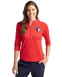 Cleveland Guardians Cutter & Buck Virtue Eco Pique Recycled Half Zip Pullover Womens Hoodie Red Front