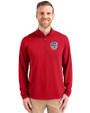 Milwaukee Brewers Stars & Stripes Cutter & Buck Virtue Eco Pique Recycled Quarter Zip Mens Pullover Red Front