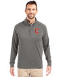 Cleveland Guardians - Cutter & Buck Adapt Eco Knit Stretch Recycled Mens Quarter Zip Pullover Elemental Grey Front