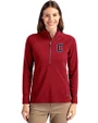Cleveland Guardians - Cutter & Buck Adapt Eco Knit Stretch Recycled Womens Half Zip Pullover Cardinal Red Front