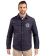 Milwaukee Brewers Stars & Stripes Cutter & Buck Rainier PrimaLoft® Mens Eco Insulated Quilted Shirt Jacket Dark Navy Front