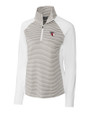 Cleveland Guardians Cutter & Buck Forge Tonal Stripe Stretch Half Zip Womens Top White/Polished Mannequin