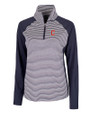 Cleveland Guardians - Cutter & Buck Forge Tonal Stripe Stretch Half Zip Womens Top Liberty Navy Mannequin