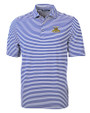North Carolina A&T Aggies Cutter & Buck Virtue Eco Pique Stripe Recycled Mens Big and Tall Polo Tour Blue Mannequin