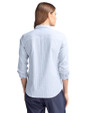 Milwaukee Brewers Stars & Stripes Cutter & Buck Stretch Oxford Stripe Womens Long Sleeve Dress Shirt Light Blue Back