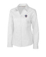 Milwaukee Brewers Stars & Stripes Cutter & Buck Epic Easy Care Fine Twill Womens Long Sleeve Dress Shirt White Mannequin