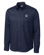 Milwaukee Brewers Stars & Stripes Cutter & Buck Epic Easy Care Nailshead Mens Long Sleeve Dress Shirt Navy Blue Mannequin