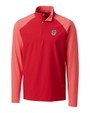 Milwaukee Brewers Stars & Stripes Cutter & Buck Response Lightweight Hybrid Quarter Zip Mens Pullover Windbreaker Red Mannequin