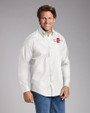 Nebraska Tom Osborne Cutter & Buck Epic Easy Care Fine Twill Mens Long Sleeve Dress Shirt White Front
