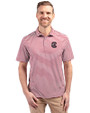 South Carolina Gamecocks Cutter & Buck Virtue Eco Pique Stripe Recycled Mens Polo Chutney Front