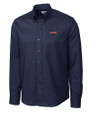UConn Huskies Cutter & Buck Epic Easy Care Nailshead Mens Long Sleeve Dress Shirt Navy Blue Mannequin