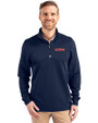 UConn Huskies Cutter & Buck Traverse Stretch Eco Quarter Zip Mens Pullover Liberty Navy Front