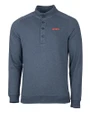 UConn Huskies Cutter & Buck Saturday Cotton Blend Mens Big and Tall  Mock Pullover Sweatshirt Navy Blue Heather Mannequin