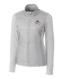 FSU Bobby Bowden Cutter & Buck Stealth Hybrid Quilted Womens Full Zip Windbreaker Jacket Polished Medium Gray Mannequin