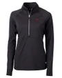 FSU Bobby Bowden Cutter & Buck Adapt Eco Knit Stretch Recycled Womens Half Zip Pullover Black Mannequin