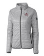 FSU Bobby Bowden Cutter & Buck Rainier PrimaLoft®  Womens Eco Insulated Full Zip Puffer Jacket Polished Medium Gray Mannequin
