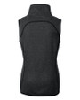 FSU Bobby Bowden Cutter & Buck Mainsail Sweater Knit Womens Asymmetrical Vest Charcoal Heather Mannequin Back