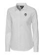 UConn Huskies - Cutter & Buck Easy Care Stretch Oxford Womens Long Sleeve Button Down Shirt White Mannequin