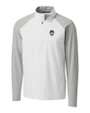 UConn Huskies - Cutter & Buck Response Lightweight Hybrid Quarter Zip Mens Pullover Windbreaker White Mannequin