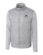 FSU Bobby Bowden Cutter & Buck Stealth Hybrid Quilted Mens Full Zip Windbreaker Jacket Polished Medium Gray Mannequin