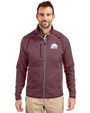 Mississippi State Bulldogs Vintage  - Cutter & Buck Mainsail Sweater-Knit Mens Full Zip Jacket Bordeaux Heather Front
