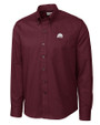 Mississippi State Bulldogs Vintage  - Cutter & Buck Epic Easy Care Nailshead Mens Long Sleeve Dress Shirt Bordeaux Mannequin
